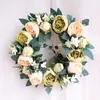 Dekorativa blommor QWE123 QWE123SILK Peony Artificial Flores Wreaths Door Colorful Garland For Wedding Home Decoration Diy Party