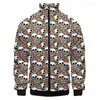 Men's Jackets Winter Rose Flower Skull Stand-up Collar Jacket Sweatshirt Outwear Casual Coat Plain Zip Up Tops BlackMen's