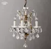 19th C. Rococo Iron & Crystal Chandeliers Modern Candle White Brass Pendant Lights Fixture for Living Room Bedroom Dining Room Hanging Lighting