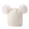 Ball Caps Baseball Cap Varken Warm Wollen Effen Kinderen Kinderen Schattig Winter Baby Dubbel Haar Hoed Nylon Paneel