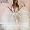 Party Dresses Sexig A-Line Backss Bröllopsklänning 2023 Vintage Lace Applique pärlor av vita tul bröllopsklänningar Trouwjuk lång brudklänning 0408H23