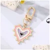 Anahtarlıklar Landards Keychains Lanyards Rhinestones Pearl Evil Gözler Alaşım Erkek Kadınlar Şeftali Aşk Kalp Şeytanları Çanta Araba Anahtarlık Dhgarden Dhov4