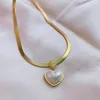 Collane con ciondolo Collana a cuore con catena a clavicola in stile romantico coreano per donne Ragazze carino vintage perla matrimonio compleanno regalo commemorativo