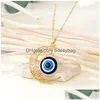 Pendant Necklaces Fashion Turkish Evil Eyes Pendant Necklace For Women Vintage Bohemian Devil Choker Necklaces Girl Party Minimalist J Dhnpm