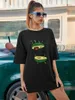 Kvinnors t -skjortor färgade avokado överdimensionerade t -shirt roliga kvinnor grafisk vegan tee skjorta