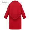 Kadın Yün Karışımları Sonbahar Kış Kadınları Ceket 3xl Uzun Yün Kadınlar Ceket Zarif Vintage Ceket Kadın Siyah Kırmızı Ceket Yün Deve Ceket 231121