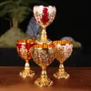 30ml Retro Metal wine glass European Style embossed Brandy white spirit wine glasses Alolly small wine cup high-end carving Liquor cups ss0408