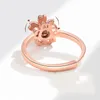 Trouwringen Mode Kersenbloesem Roterende Angst Voor Vrouwen Kristal Perzik Bloem Anti Stress Fidget Spinner Ring Verlovingssieraden