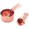 Strumenti per misurare Tazze e cucchiai in acciaio inossidabile color oro rosa Set di 8 misure incise Beccucci per versare lucidati a specchio per la cottura A