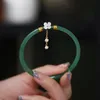 Bangle 2Pcs/Set Natural Imitation Jade Bangles Women's Ancient Style Glass BraceletsBangle