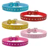 Pink Color 1 Row Rhinestone Dog Collar Diamante Crystal Pet Cat kitten Collars Pu Leather XS S M For Chihuahua ZZ