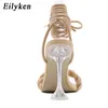 Sandals Eilyken Summer Moda Design Weave Women Transparent Strange High Heels Alfreation Ladies Open Toe Shoes 230408