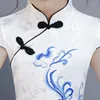 Etnik Giyim Bahçesi Baskılı Cheongsam Çin tarzı Hanfu Kendi Kendine Gelişme Performansı Guzheng Kısa Kollu Kızların Kostümü Qipao Yaz