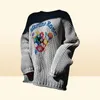 Men039s Chandails Hors épaule Martine rose épaisse aiguille sertie tricot Pull OS style billard imprimé Sweater6630361