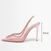 Sandals Star Style Fashion Crystal Femmes Elegant High Heels Mules Soft Pvc Gladiator Summer Female Prom Wedding Chaussures 230408