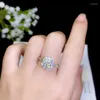 Cluster Rings BOEYCJR 925 Silver 1ct F Color Moissanite VVS Engagement Wedding Diamond Ring For Women
