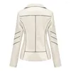 Chaqueta de cuero CGC para mujer, Otoño Invierno 2023, chaqueta de PU para mujer, ropa informal corta ajustada para mujer, chaquetas para motocicleta, abrigo, ropa de abrigo para mujer