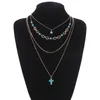 Chains Turquoise Cross Multi-Levelネックレス