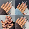 Falsche Nägel 24 Stück Nagelspitzen DIY Full Cover Maniküre Langes französisches gefälschtes Stiletto