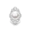 Anéis de casamento HOYON Luxuoso e exagerado Artificial Beimu Pearl incrustado com diamante Zircon Anel feminino ao vivo elegante e requintado 925 joias 231108