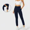 LU-886 Femmes Yoga Wear Girl Jogging Adapté State Stretchy High TAILING TRAPINE STRAP PANT