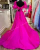 Candy Pink Prom Dress 2k24 Cap Sleeves Fuchsia Taffeta Lady Preteen Pageant Gown Formal Evening Cocktail Party Wedding Guest Red Capet Runway Gala Black-Tie Bow-Back