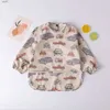 Lätzchen Spucktücher Baby Kinder Kleinkind Langarm Schal Wasserdicht Kunst Kittel Fütterung Lätzchen Schürze Tasche Kleinkind Jungen Mädchen Spucktuch Bandana LätzchenL231108