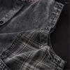 Damenwesten Plus Size Denim Weste für Frauen 2023 Sommer Herbst Koreanische Mode Plaid Splice Kapuze Ärmellos Jean Mantel Weibliche Weste