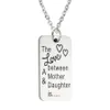 Porte-clés en acier inoxydable et argent, étiquette «l'amour entre mère et fille est», cadeau de fête des mères, clé Double cœur 282F