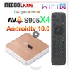 Mecool KM6 Deluxe Edition Amlogic S905X4 TV Box Android 10 4GB 64GB WIFI 6 Gogle Certified Support AV1 BT5.01000m STET 상단 상자
