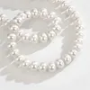Naszyjniki wisiorek Dainashi White 7-10 mm słodkowodne pasma Pearl Naszyjnik Sterling Srebrna biżuteria na kobiety Prezent urodzinowy 231108