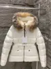 2023 Autumn Winter Women's White Duck Down Parkas Jackets dragkedja Striped Woman's Slim Short Coats MK23045