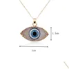 Colares Pingente Azul Inspirado Jóias Evil Eye Druzy Drusy Pingente Colar Brincos Resina Cristal De Quartzo Moda Para Drop Dhgarden Dhceo