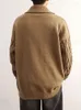 Männer Pullover Mode Textur Taste Revers Mantel Mann Herbst Trend Solide Langarm Stricken Jacke Casual Pullover Männer Strickjacke