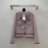 1105 XL 2023 Milan Runway Coat Automne Marque Même Style Manteau Col Revers Blanc Haute Qualité Manches Longues Vert Rose Vêtements Pour Femmes Mode G23100964