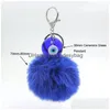 Belangrijkste ringen Groothandel Lucky Cremaic Evil Eye Eye Hamsa Handsleutel Ringen Keychain Soft Pom Handtas Charms Accessoires Purse Keychains Sieraden G Dhuda