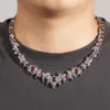 Hommes nouvelles chaînes collier 18/20 pouces plaqué or Bling glacé CZ yeux rouges chaîne cubaine collier mode Rock bijoux