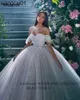 Party Dresses Smiven Princess Wedding Dress Ball Gowns Glitter Tul Sweetheart Bride Dresses Robe De Mariee Off The Shoulder Wedding Gowns 0408H23