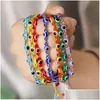 Bedelarmbanden Bedelarmbanden Handgemaakt Turks Boze Oogpaar - Colorf Kristalkralen Op Gevlochten Touwkettingen Drop Delivery Dhgarden Dhqf3