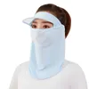 Casquettes de cyclisme Masque de protection solaire en plein air pour l'équitation Camping Pêche Printemps Été Pare-soleil anti-ultraviolet réglable avec bord