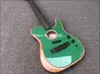 Custom Shop Acousta Gloss Green E-Gitarre mit Hohlkörper, Vintage-Mechaniken, schwarzer Hardware, kein Akustik-PU, nur magnetische Tonabnehmer, tiefer C-Mahagonihals