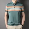 Camisetas para hombre Camisetas para hombre Diseñador Camiseta de manga corta de verano para hombre Polo de solapa de moda para hombre Camiseta de rayas finas como el hielo para hombre