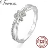 Cluster Ringe Trumium Silber Ineinander verschlungene Linien Finger für Frauen Klassischer Luxus 925 Sterling Stapelbarer Ring Modeschmuck