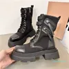 2023-Designer Neue Straße Kurze Starke Ferse Denim Frauen Stiefel Seite Zipper Mode Martin Stiefel Dicke Sohle Motorrad Casual Mid hülse