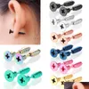 Stud 50pcs/Lot Punk Men Women Earring Anti -allergisch roestvrijstalen body Piercing hele schroef oorbellen grappige sieraden drop del dhgarden dhzav