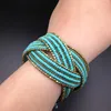 Bangle Boho pärlstav armband armband för kvinnor tillbehör retro etnisk färgglad handgjorda väv charms armband tjej pulseras mujer