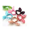 100 Pz/lotto Bambini Donne Fascia Dei Capelli Carino Polka Dot Arco Orecchie di Coniglio Fascia Della Ragazza Anello Scrunchy Bambini Coda di Cavallo Titolare Accessori Per Capelli