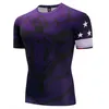 Hommes t-shirts mode hommes Fitness USA lettre impression 3D chemise été Style maillot hauts collants de Compression couche de Base