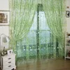 Curtain Floral Window 1pc 100x200cm Transparent Tulle Door Flower Drape Panel Voile Rod Curtains Windows