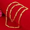 Chains Classical 18k Yellow Gold Plated Necklace For Men Solid Bead Shape Chain Wedding Engagement Jewelry Gifts 2023 Trend